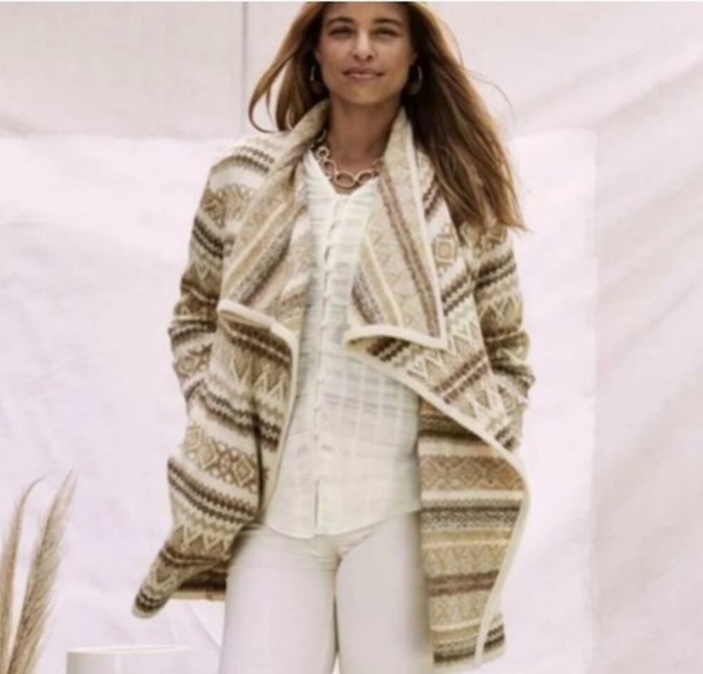 Good Hart Matilda Jane Deveaux Bank Cardigan Womens XS Fair Isle Open Front